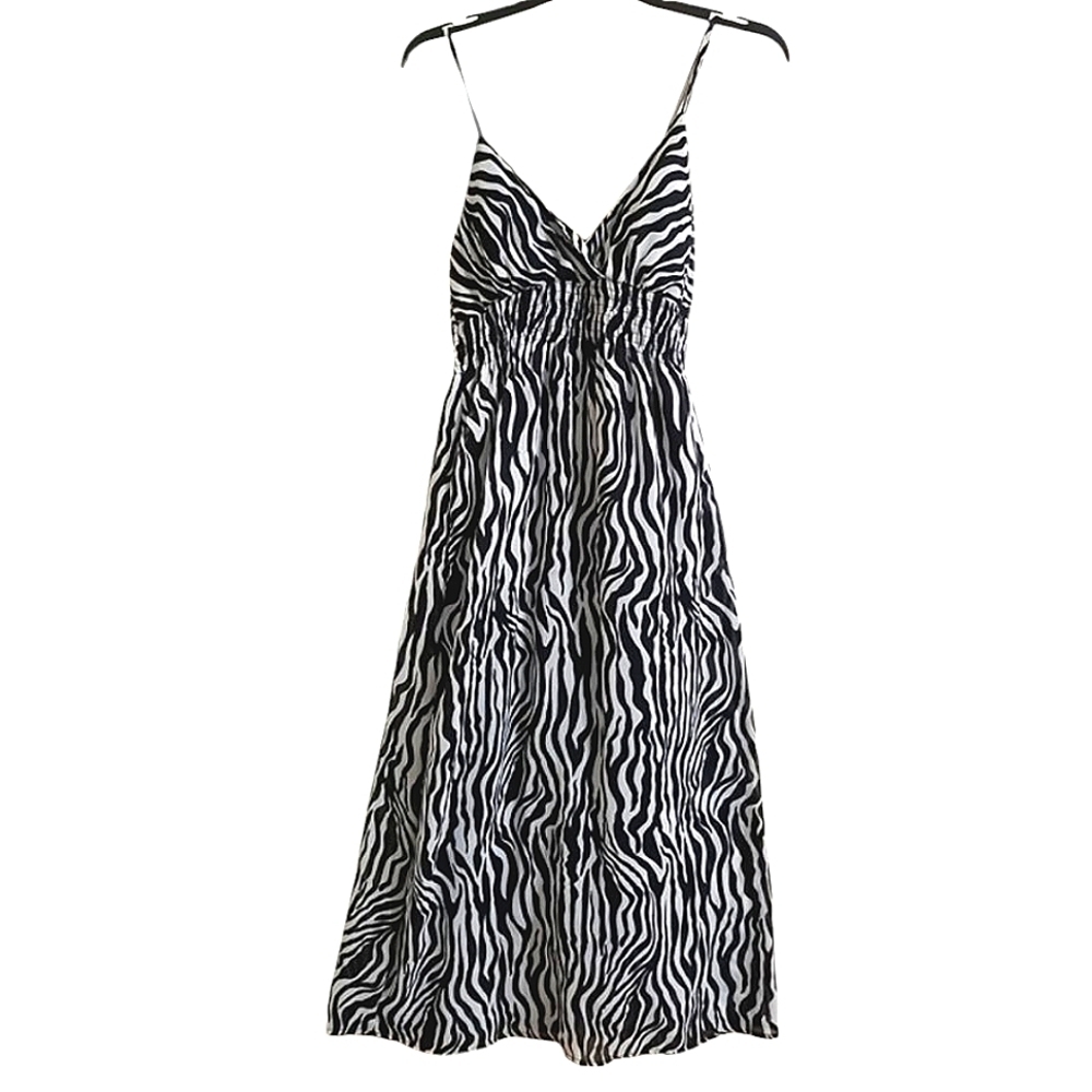 She's Cool Black and White Zebra Print Maxi Dress Size Large - Picture 6 of 10